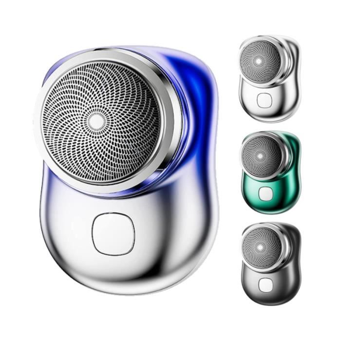 Rasoir électrique - Homme - Mini rasoir portable - Étanchéité IPX7 - Charge rapide USB-C - 6 lames inoxydables