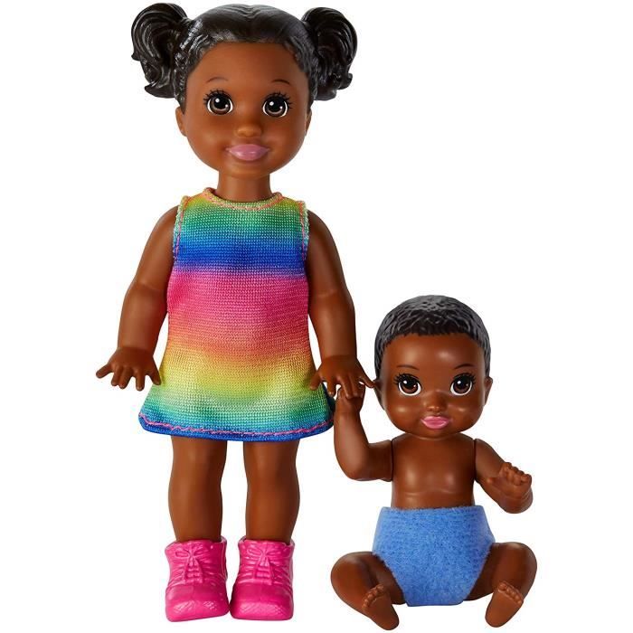 Barbie Famille Coffret Deux poupées Skipper baby-sitter Frère et Sœur, un  jeune enfant et un bébé en couche, jouet pour enfant, G - Cdiscount Jeux -  Jouets