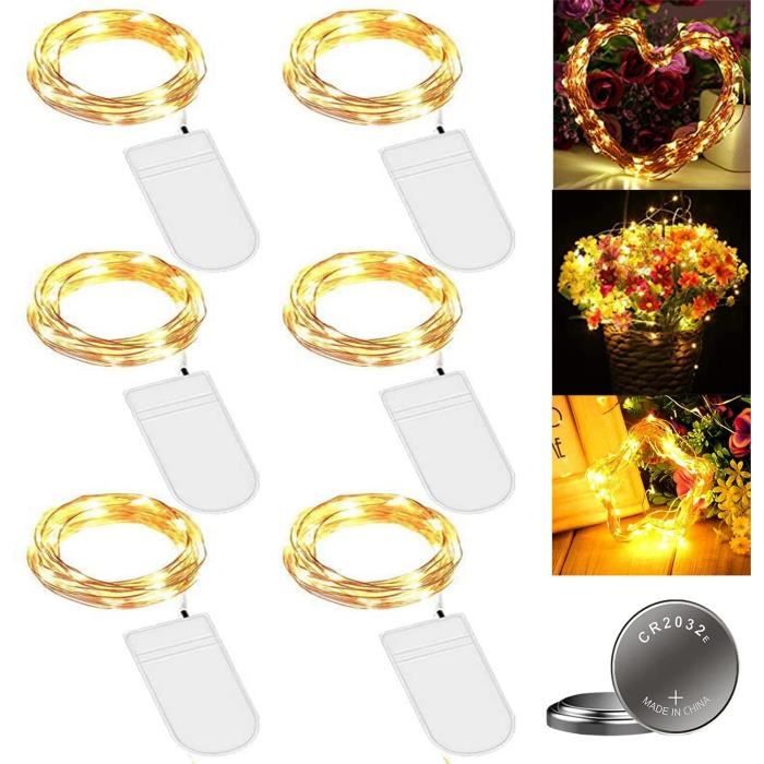Inclus 3M 30 LED Micro Guirlande en Fil Cuivre Multicolore pour la Décoration de Noël Chambre Soirées Mariage NEXVIN Lot de 8 Guirlande Lumineuse à Piles 