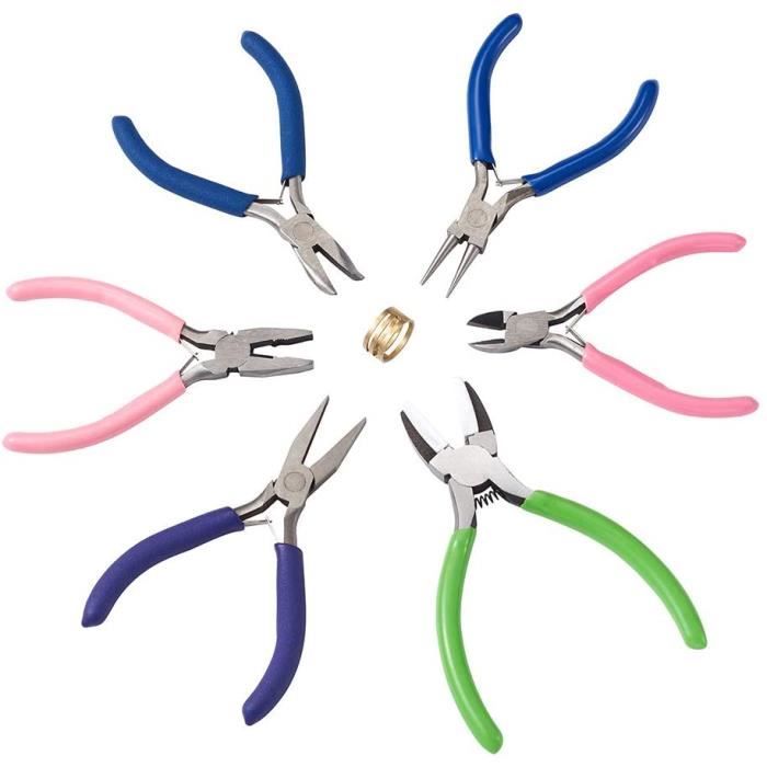 HAOMEEDUO - Set 3 Pinces à Bijoux Acier Carbone + Outils Bonus - Idéal Pour Création Et Réparation