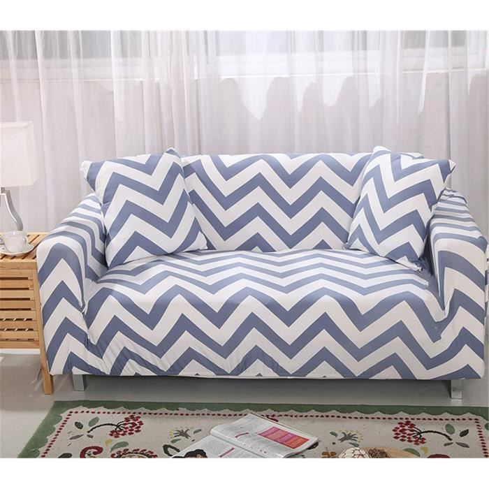 Bleu,1 Place - 90-140cm 3D Dragon Imprimé Extensible Spandex Revêtement de Canapé Elastique Protecteur de Canapé Couverture de Sofa Surwin Housses de Canapé avec Accoudoirs 1 2 3 4 Places