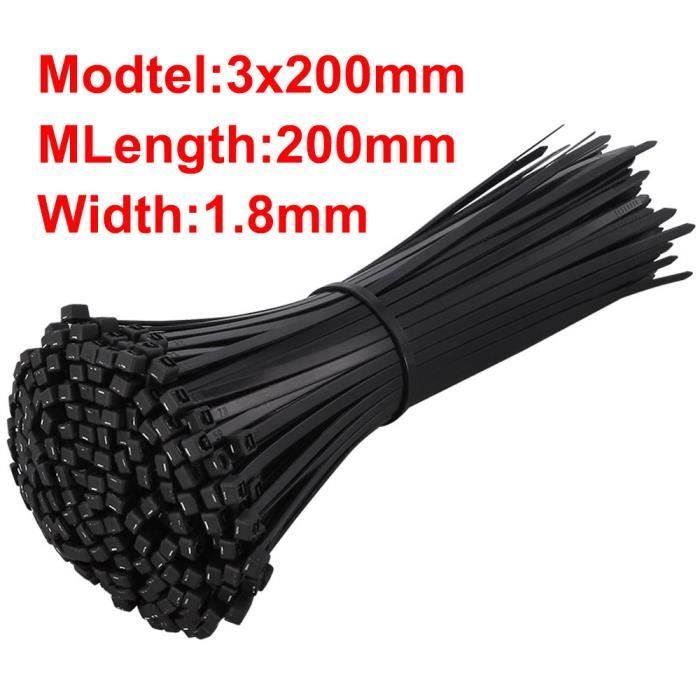 Attaches De Câble En Nylon Autobloquantes, 100 Pièces, 3