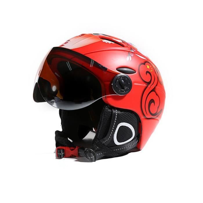 Rouge L 58 61cm Casque de Ski visi re 2 en 1 masque de