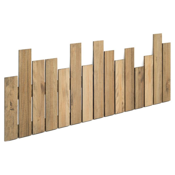tête de lit en bois massif de pin - palisade - 181x60cm - marron - industriel - loft
