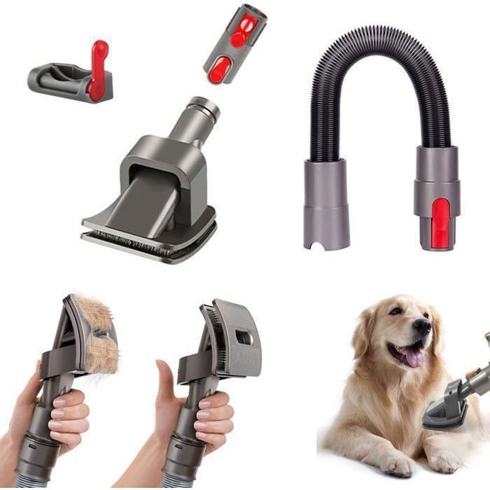 Comparer les prix de Brosse Poils Chat et Chien pour Aspirateur Dyson V11 V10 V8 V7 V6 avec adaptateur flexible et bouton marche et arrêt
