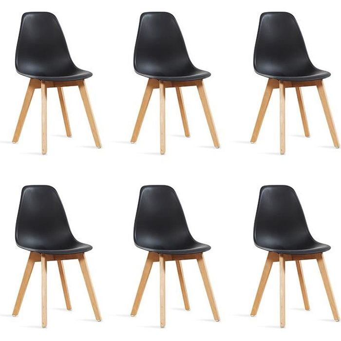 Lot de 6 chaises scandinaves noires  Onir  DESIGNETSAMAISON