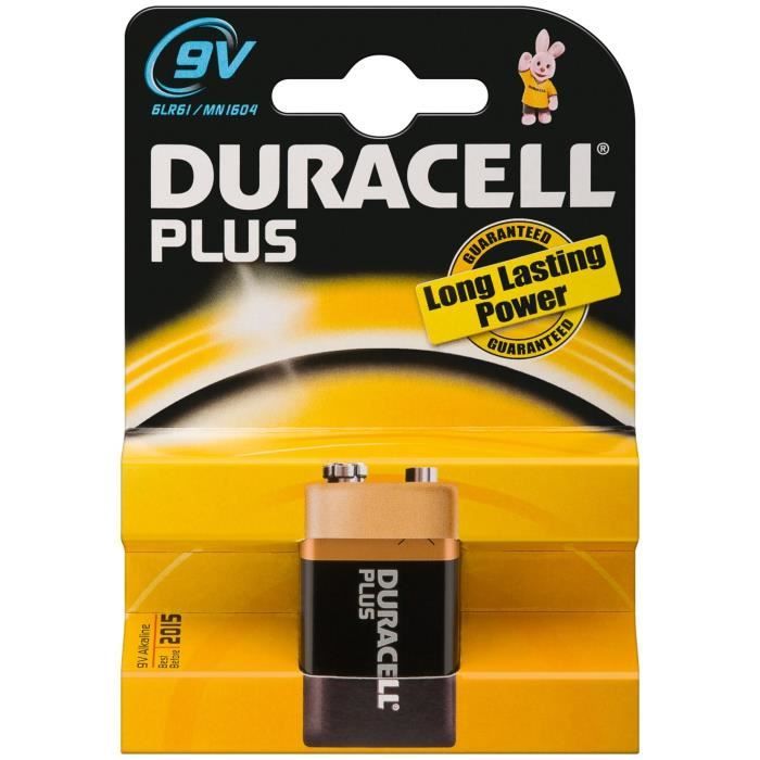 Duracell Pile Alcaline 6LR61 9V Noir