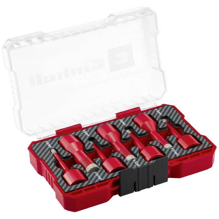 Jeu de forets spécial carrelage EINHELL 7 pièces Diamètres 6 mm à 14 mm Garniture diamantée