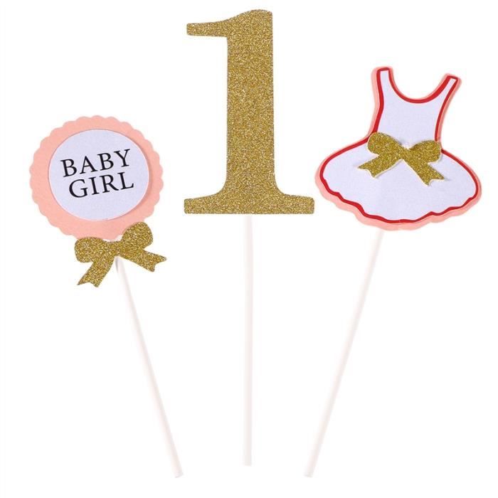 Mignon Bebe Fille 1er Anniversaire Vetements Design Celebration De Partie De Gateau De Gateau De Decoration Interieure Gold Cdiscount Maison