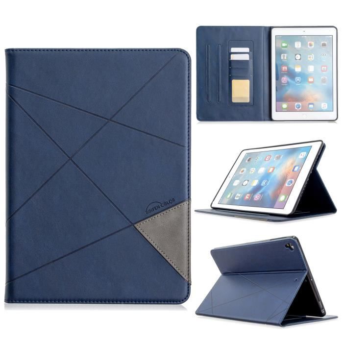 Housse iPad Air (9.7), iPad Air 2 Etui de Protection, Premium PU Cuir Flip  Portefeuille Coque iPad Air- iPad Air 2 Bleu - Cdiscount Informatique