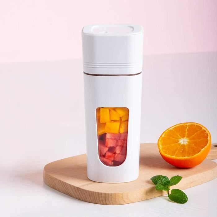 Blender Portable Mini Mixeur 340ml Pour Shakes Et Smoothies - Rechargeable USB Type C, Sans BPA, Blanc