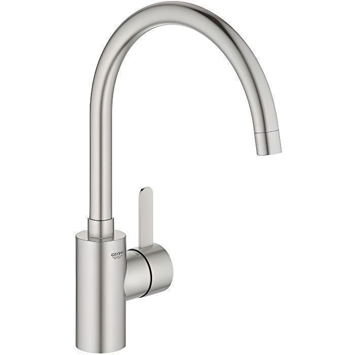 Grohe Mitigeur Évier - 32843DC2 - Supersteel - Col de cygne - Finition brossé