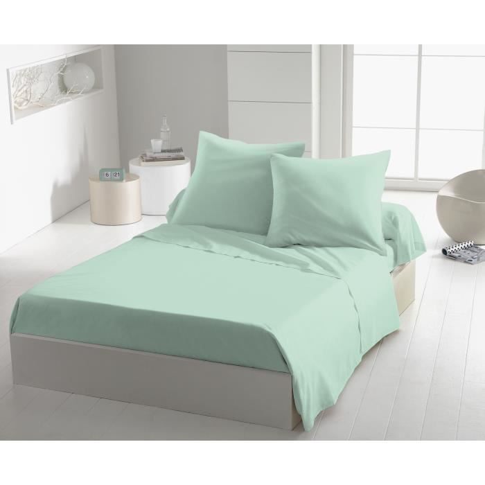 Drap plat - HOME LINGE PASSION - HP72095 - Microfibre 82 g - 240 x 300 cm - Vert deau Drap plat - HOME LINGE PASSION - HP72095 - Microfibre 82 g - 240 x 300 cm - Vert deau