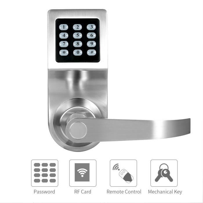 Serrure de Porte électronique WiFi Serrure de Porte numérique Serrure à Code Serrure Intelligente Carte IC poignée réversible pour Bureau à Domicile avec Support de clé mécanique Tuya APP Serrure de Porte électronique WiFi Serrure de Porte numérique Serrure à Code Serrure Intelligente Carte IC poignée réversible pour Bureau à Domicile avec Support de clé mécanique Tuya APP