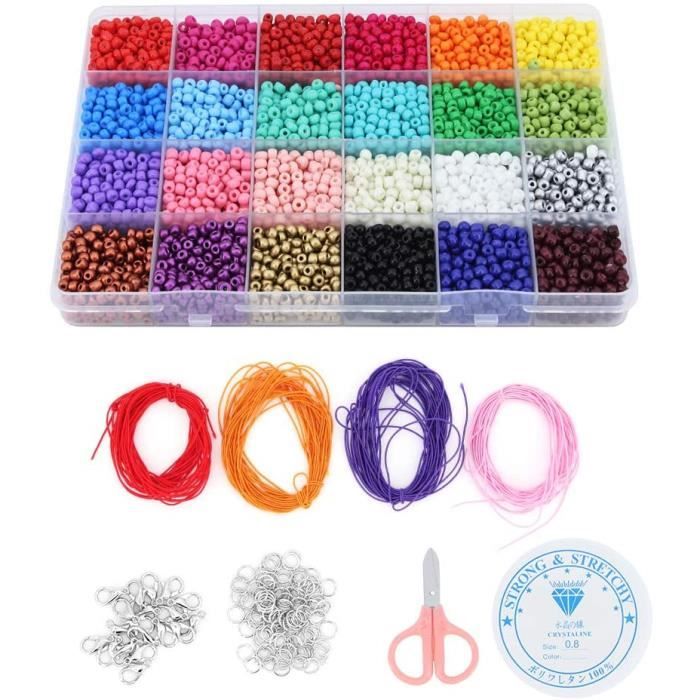 Kayarita 2mm Perles de Rocaille en Verre,40000 Perles pour Bracelets