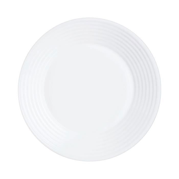 Assiette Creuse - Luminarc - Harena - Verre Trempé - 23.6 cm - Blanc