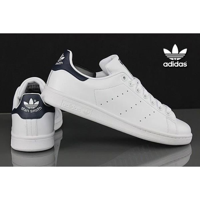 stan smith blanc bleu femme