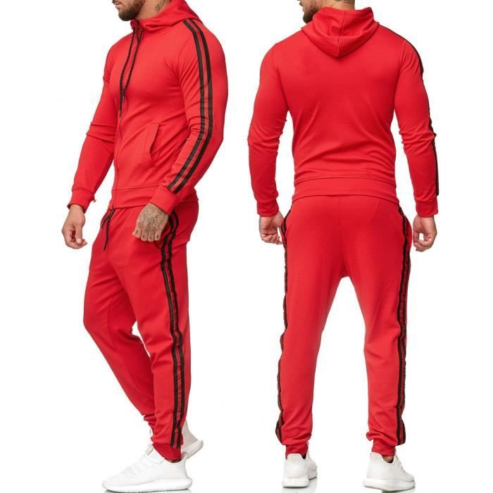 Ensemble de survêtement - Marque - Homme - Rouge - Manches longues