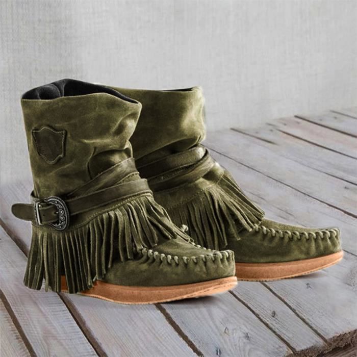 bottines franges femme