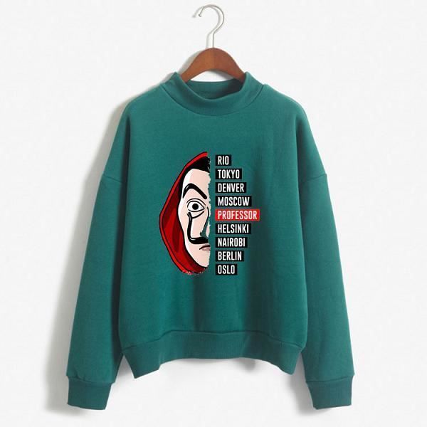 Pull a capuche La Casa De Papel 3D imprime sweats a capuche serie TV pulls femmes mode decontracte maison De papier femme pull Green Cdiscount Pret a Porter