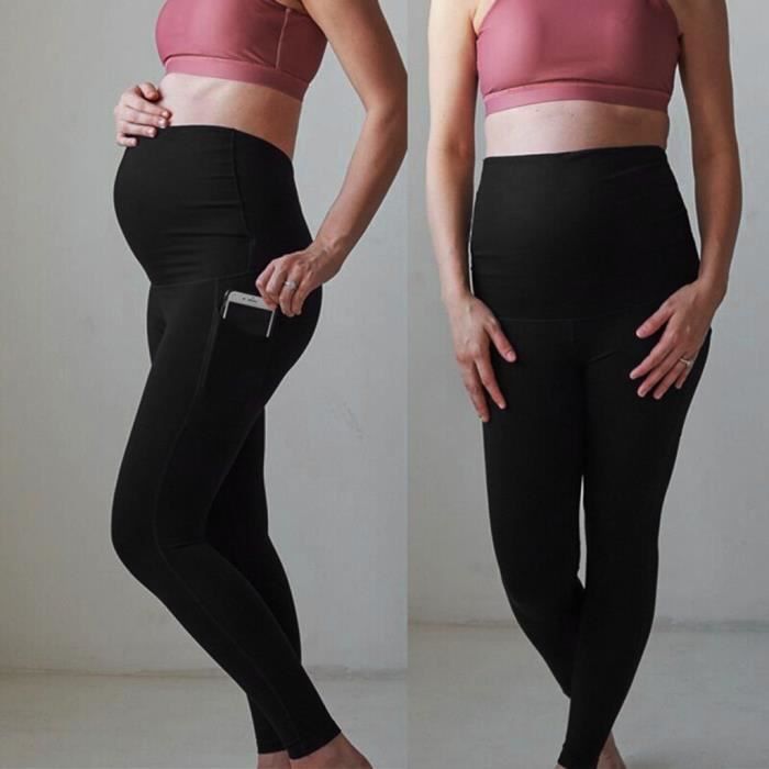 Leggings de maternité pour femmes Pantalon de yoga sans couture Pantalon de  grossesse extensible_C589 Black - Cdiscount Prêt-à-Porter
