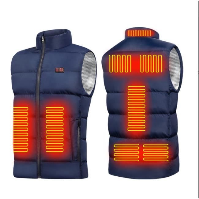Gilet Chauffant Homme Femme 9 Zones Chauffantes Avec Batterie 10000mAh - Imperméable Et Léger Pour Hiver