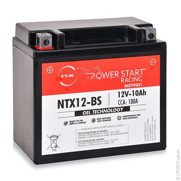 NX - Batterie moto Gel YTX12-BS / FTX12-BS / NTX12-BS 12V 10Ah-NX