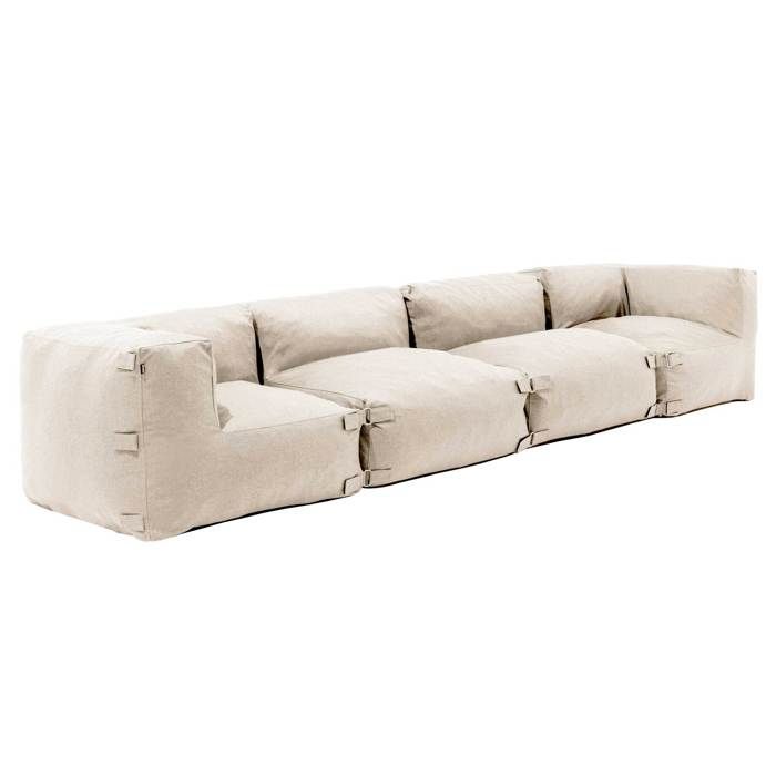 Canapé de jardin modulable 4 places beige Mixi Oviala