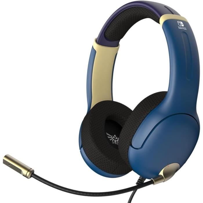 Casque gaming filaire - PDP - The Legend of Zelda Airlite Nintendo Switch - Licence officielle Nintendo - Microphone - Motif Hyrule