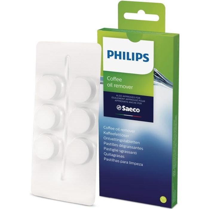 Kit d'entretien PHILIPS CA6704/10 pour machine à café à capsules - Lot de 6 pastilles dégraissantes