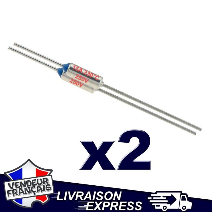 Fusibles Thermiques 230°C 15A 250V - Lot De 2 - Pour Appareils Électroménagers (Sèche-linge, Grille-pain)