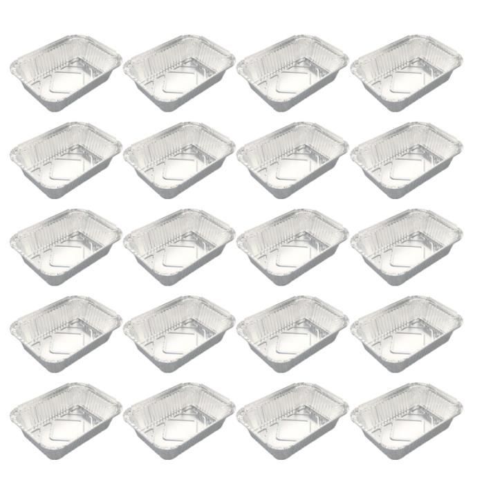 25 Bols En Aluminium Jetables 700ml - Barquettes Barbecue Pique-Nique Four