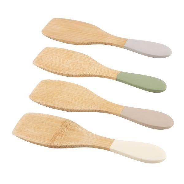 Spatules - POINT VIRGULE - Lot de 4 - Plancha et raclette bambou 13cm