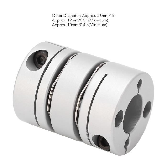 Joint D'accouplement Flexible Diaphragme 12-19mm En Alliage D'aluminium - Pour Moteur, Roue