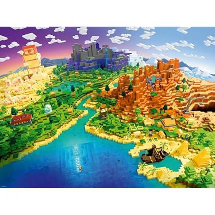 Puzzle - RAVENSBURGER - Le Monde de Minecraft - 1500 pièces - 80x60 cm - Anti-reflets
