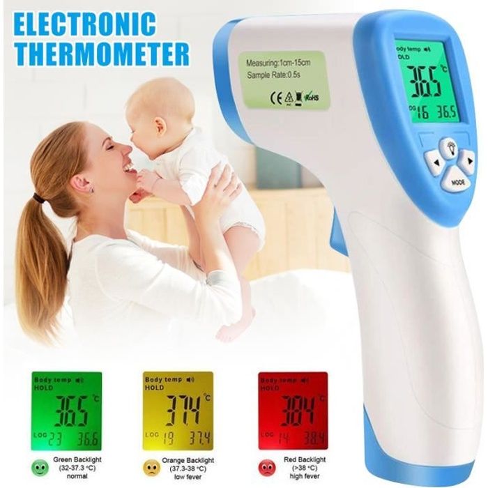 Thermometre infrarouge numerique Pistolet a temperature fron