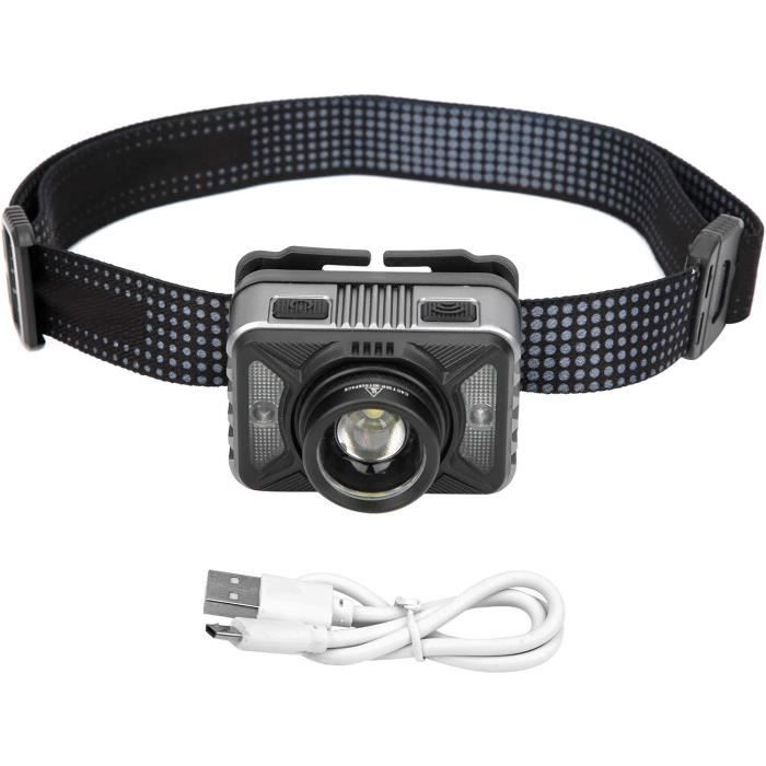 Lampe frontale super lumineuse, lampe frontale LED rechargeable par USB