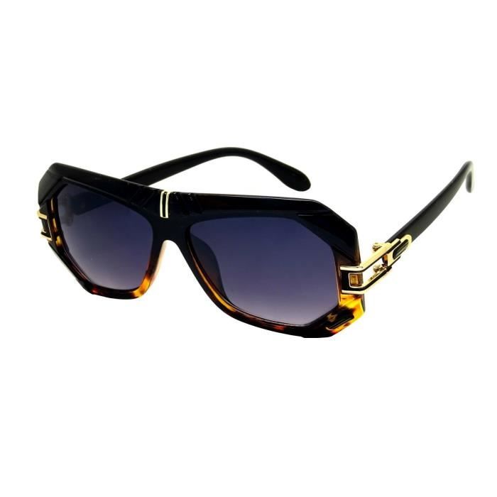 Lunettes De Soleil Rectangle XL Masque Miroir Noir ALL Black Homme