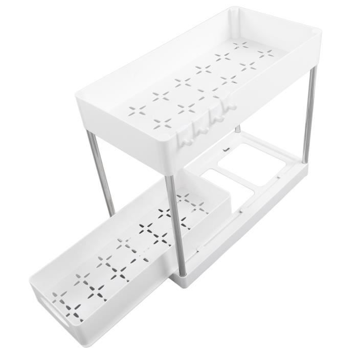 Organisateur Coulissant Pour Cuisine - Tiroir Acier Pour Rangement Sous Évier Ou Placard - 9