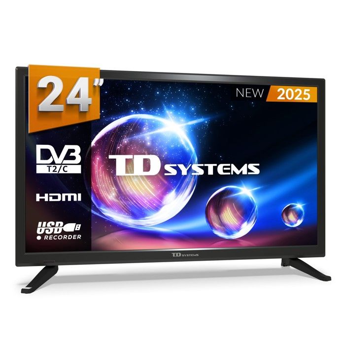 Téléviseur De Voyage KIANO Slim TV 24'' LED HD, USB, HDMI, 12V, DVB-T2, Camping-car