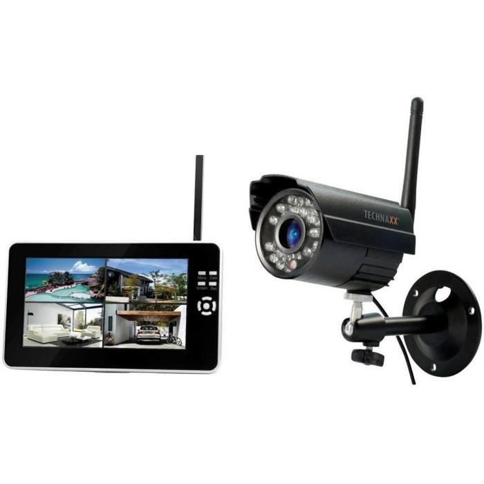 Kit de surveillance sans fil TECHNAXX TX-28 - Caméra extérieure avec écran LCD TFT 7 pouces