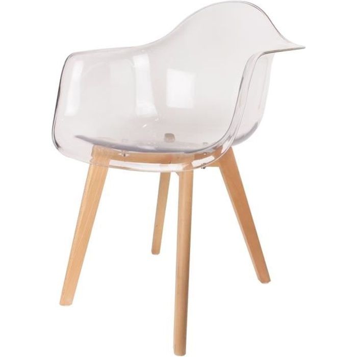 Fauteuil scandinave - H. 86 cm - Transparent