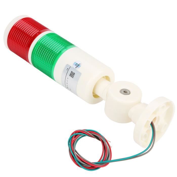 Voyant D'Avertissement LED Tour Ronde Bicolore Rouge/Vert - Lampe Balise AC220V Équipement D'Urgence