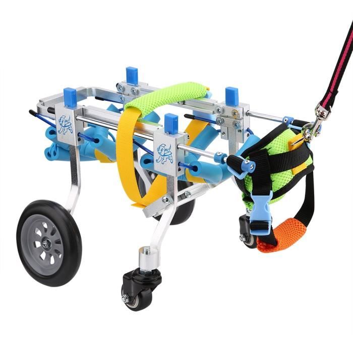 Meilleurs prix pour Chaise roulante pour chien, fauteuil roulant réglable pour soutien complet pour animaux de compagnie, 4 roues, réadaptation d