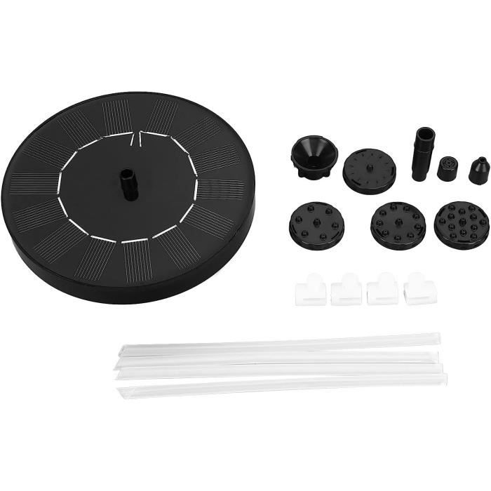 Fontaine Solaire De Jardin - Pompe 1,4W Avec 4 Buses, Batterie Intégrée - Pour Bassin, étang, Bain D'oiseaux - Design Lotus, écologique Et Sans Fil