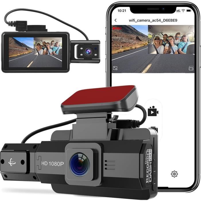 Dash cam Full HD 1080P avec deux caméras Mémoire Non-inclus