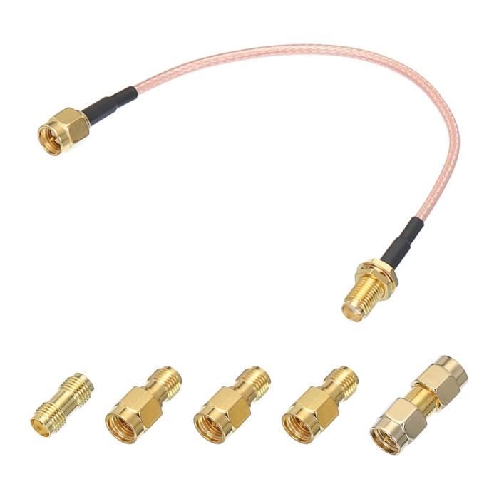 Câbles Coaxiaux RG316 SMA Mâle Vers SMA Mâle - Lot De 5 - Longueur 20 Cm - Pour Antenne RF, GSM, 4G/5G