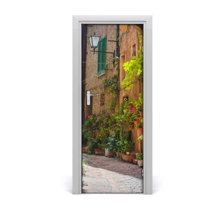 Autocollant Porte 85x205 Cm - Papier Peint 3D Imperméable - Effet Journal Vintage