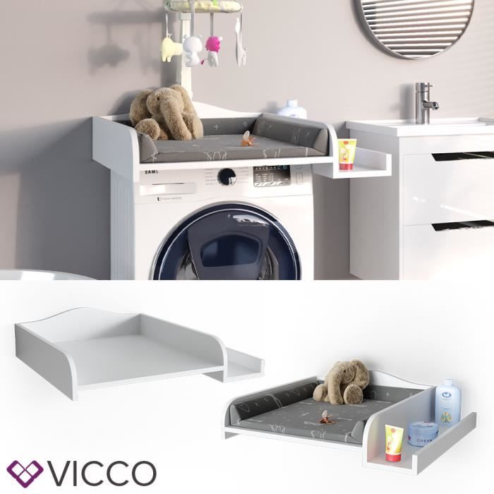 Plan à langer avec tablette VICCO - Blanc - Pour machine à laver -  Cdiscount Puériculture & Eveil bébé