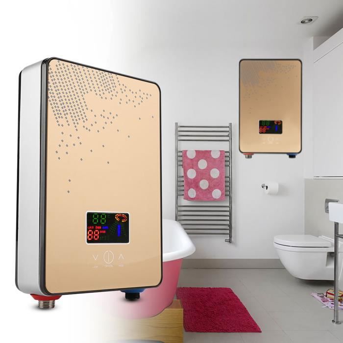 Chauffe-eau instantané électrique mural VVIKIZY 6500W - thermostat de haute précision - LED - rouge
